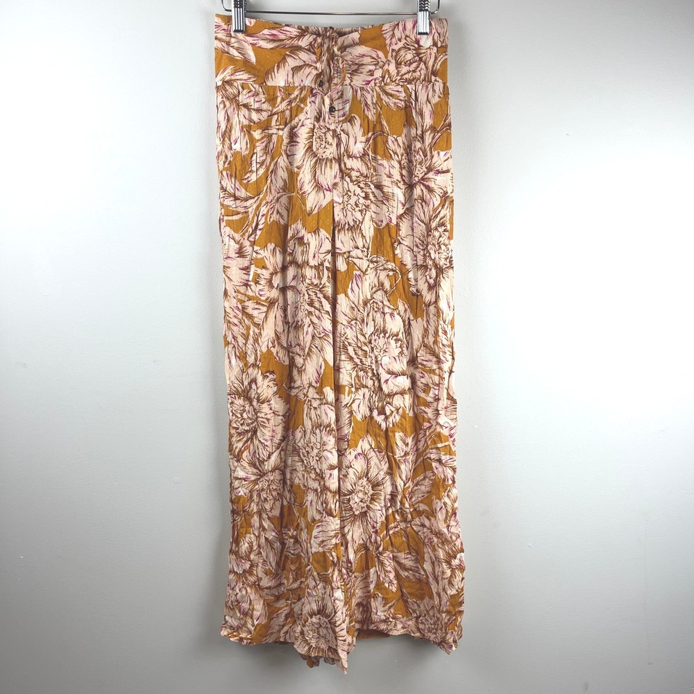 2/$30 New with tag Band of The Free Tan Arizona Gold Floral Wide Leg Pants Small - Picture 5 of 9